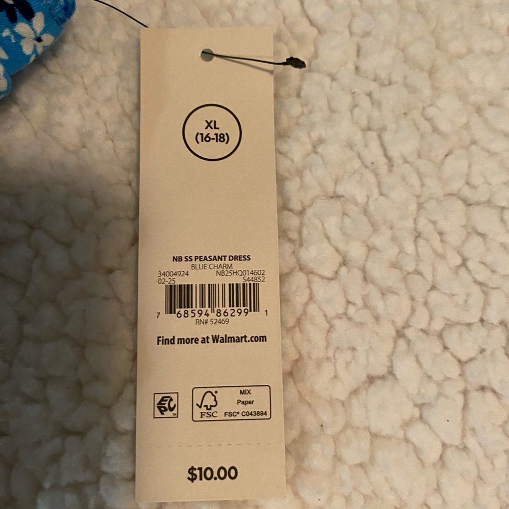 No Boundaries Blue Peasant Dress XL NWT - Picture 3 of 6